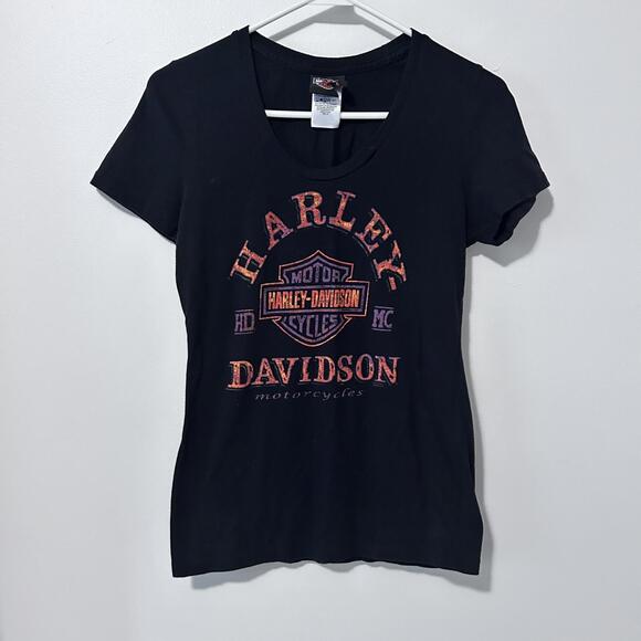 Harley-Davidson Tops - Tilley Harley Davidson Black Short sleeve tee Women's size M‎